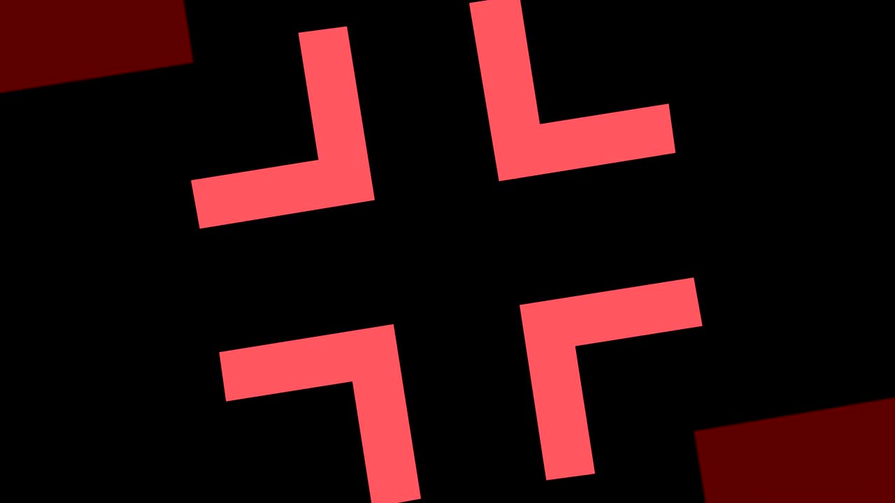 diseño gráfico que gira en el centro y aumenta el tamaño, para cubrir todo el fondo y desaparecer.