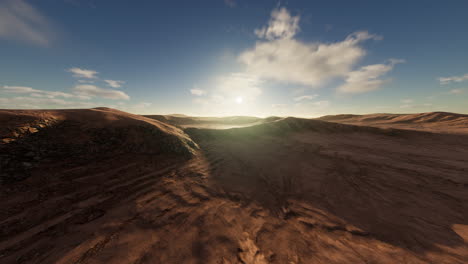 panorama de dunas y montañas rojas