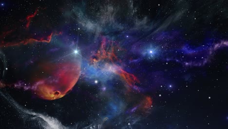 a planet and nebula in the universe