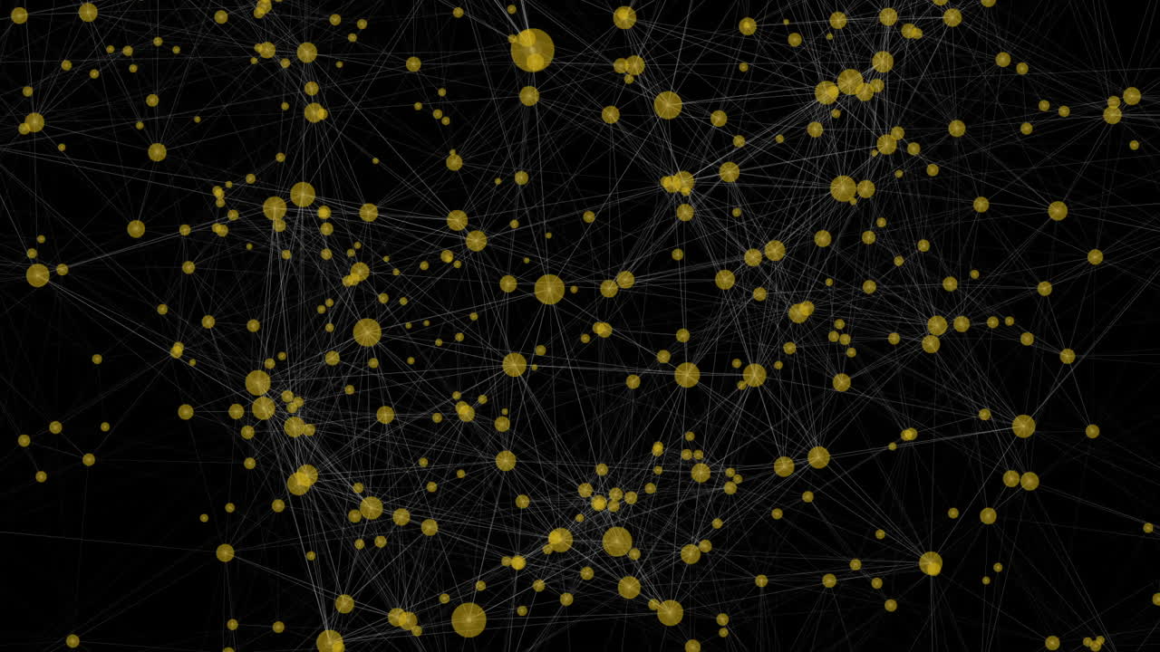 Yellow technology connectivity animation with dots