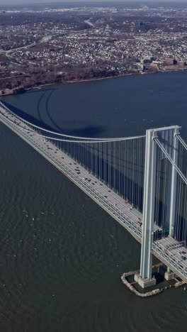 verrazano bridge and the east river in new york city
