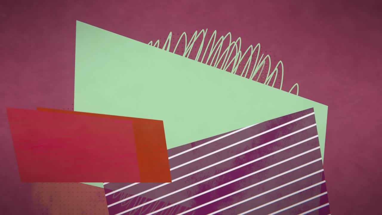 4k 2d 추상 평평한 기하학적 모양 슬라이드 쇼 템플릿 제목, 비즈니스 프레젠테이션, 광고