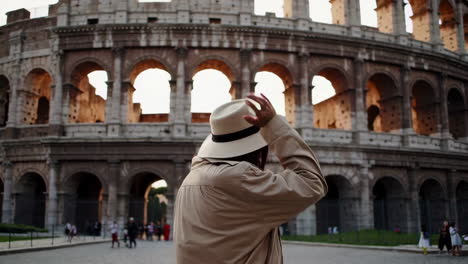 woman at the colosseum in rome
