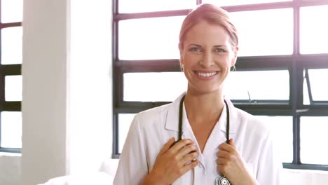 female doctor smiling at camera