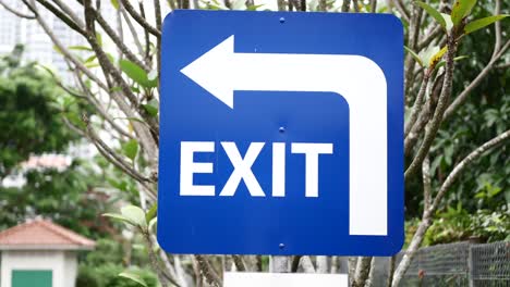 Exit sign on brick wall
