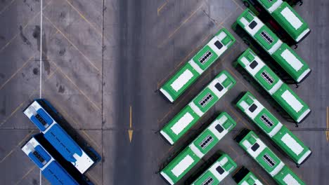 bus parking lot aerial