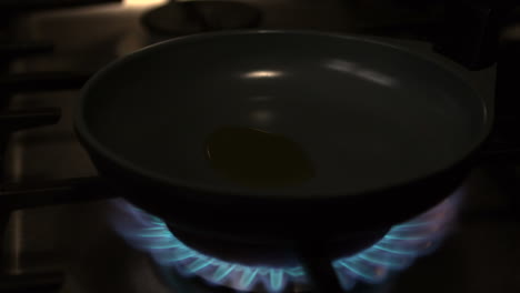 gas stove with flame turning on