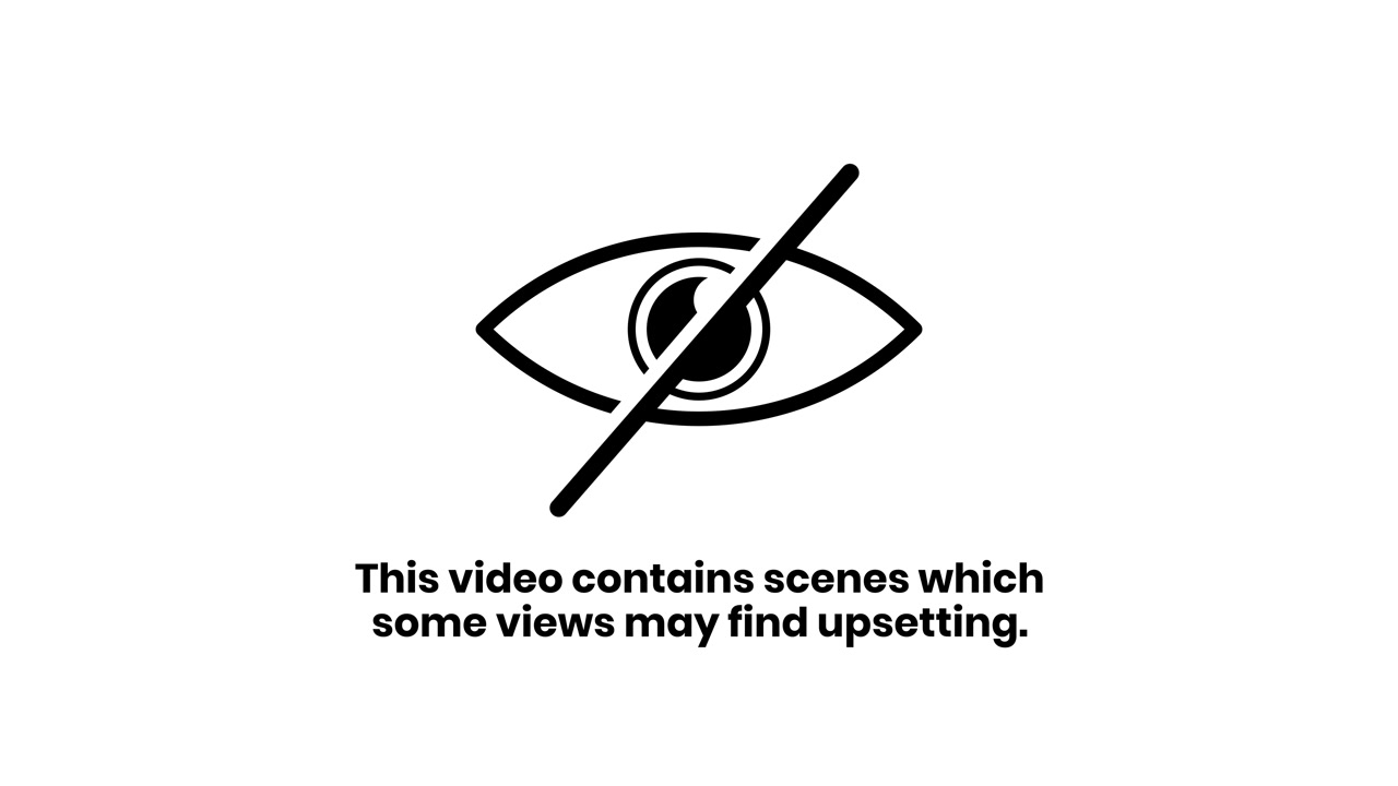 Animazione icona occhio di avviso contenuto sensibile isolata su sfondo bianco