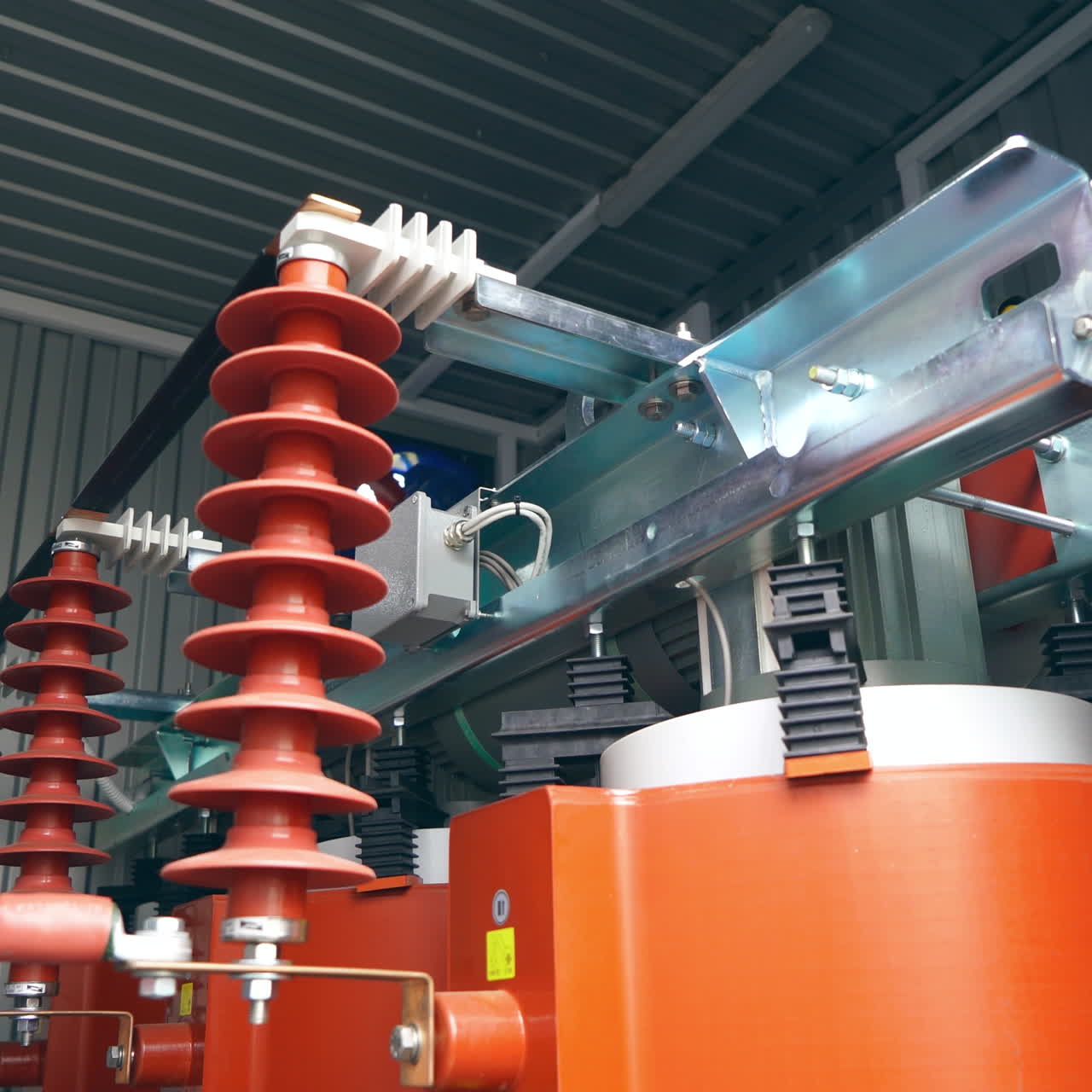 Transformer of solar power station. Alternative source of electricity.