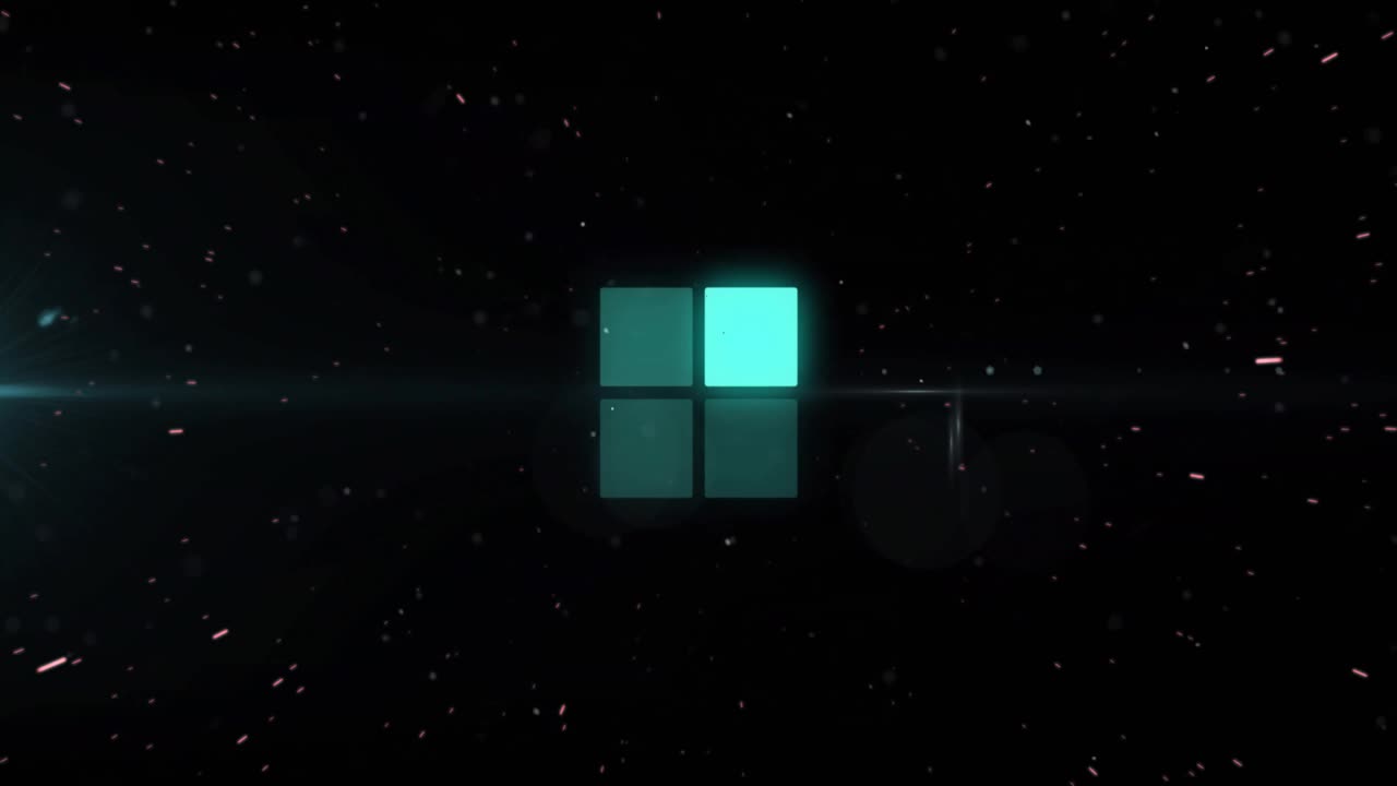 Space backdrop with drifting dots starting grid squares glowing then dimming visualizing cycle