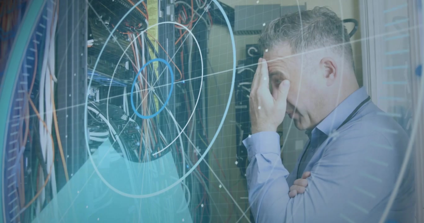 Animation of text with globe and network of connections