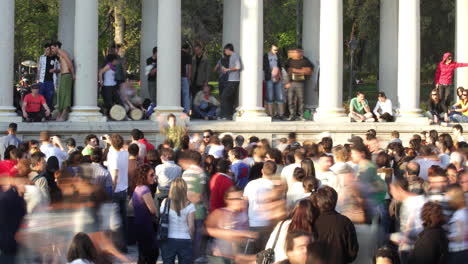 large crowded park gathering