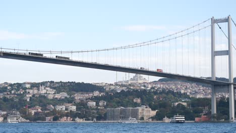 istanbul bosphorus bridge with fatih mosque view