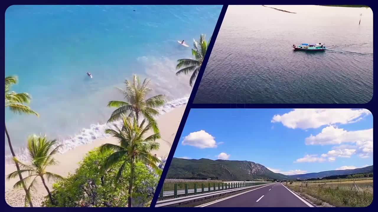 Cheerful multiscreen slideshow & gallery opener with vibrant motion and animated typography