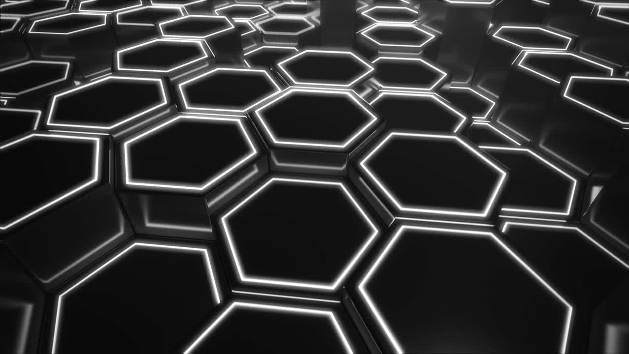 cuadrícula hexagonal. animación de tecnología abstracta.