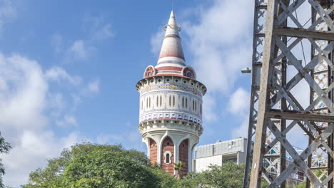 ornate old water tower in barcelona