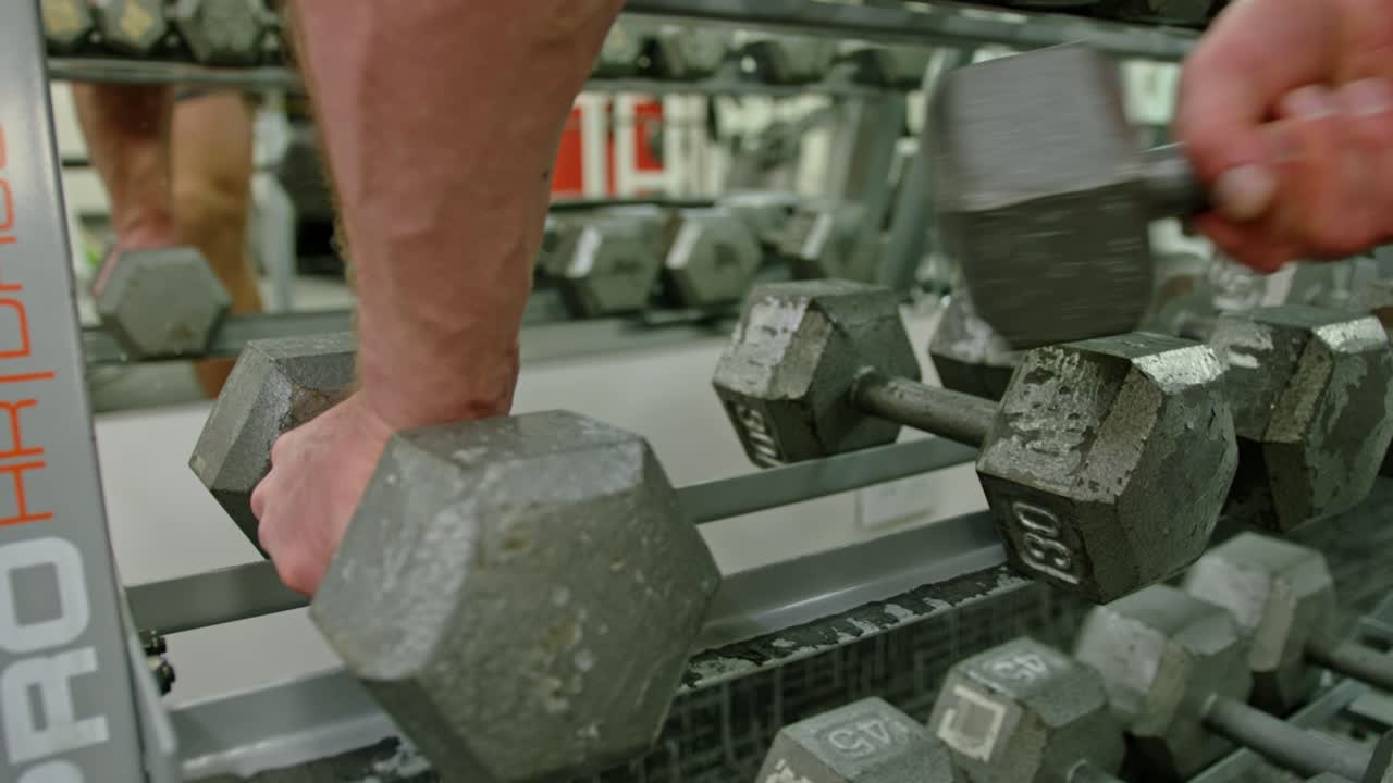 Sportsman Doing Exercises With Weight