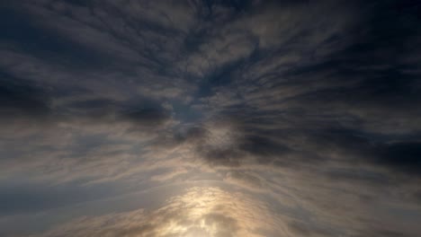 abstract blue and golden clouds at dusk