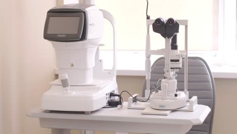 eye examination equipment in medical office