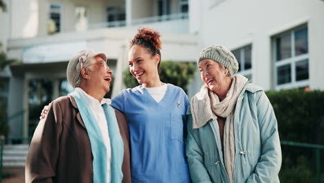 caregiver and elderly women sharing a moment of joy