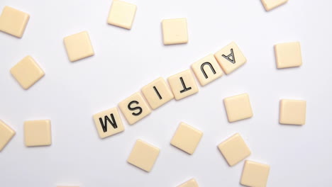 Autism spelled out in letter pieces