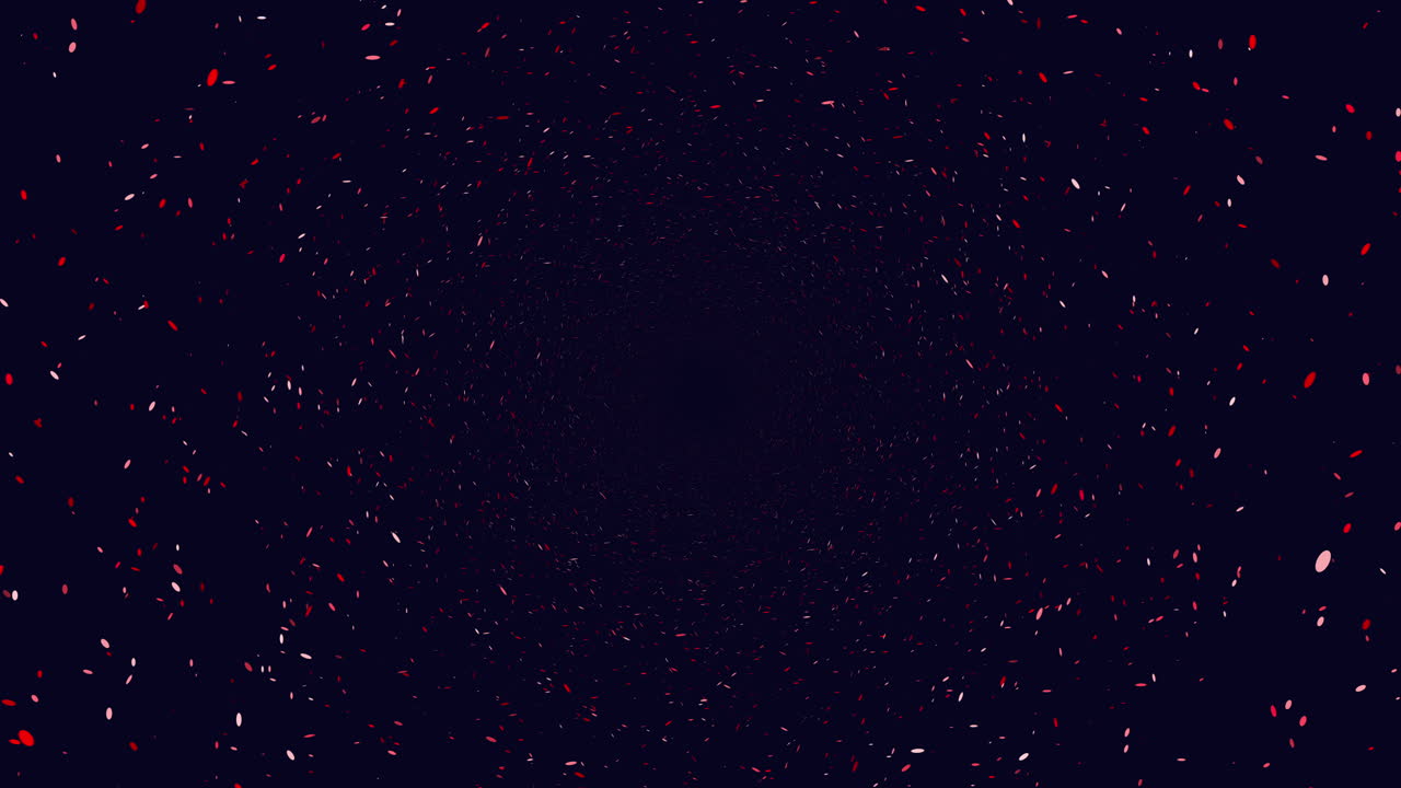 círculo rojo dinámico sobre un fondo negro con patrones giratorios