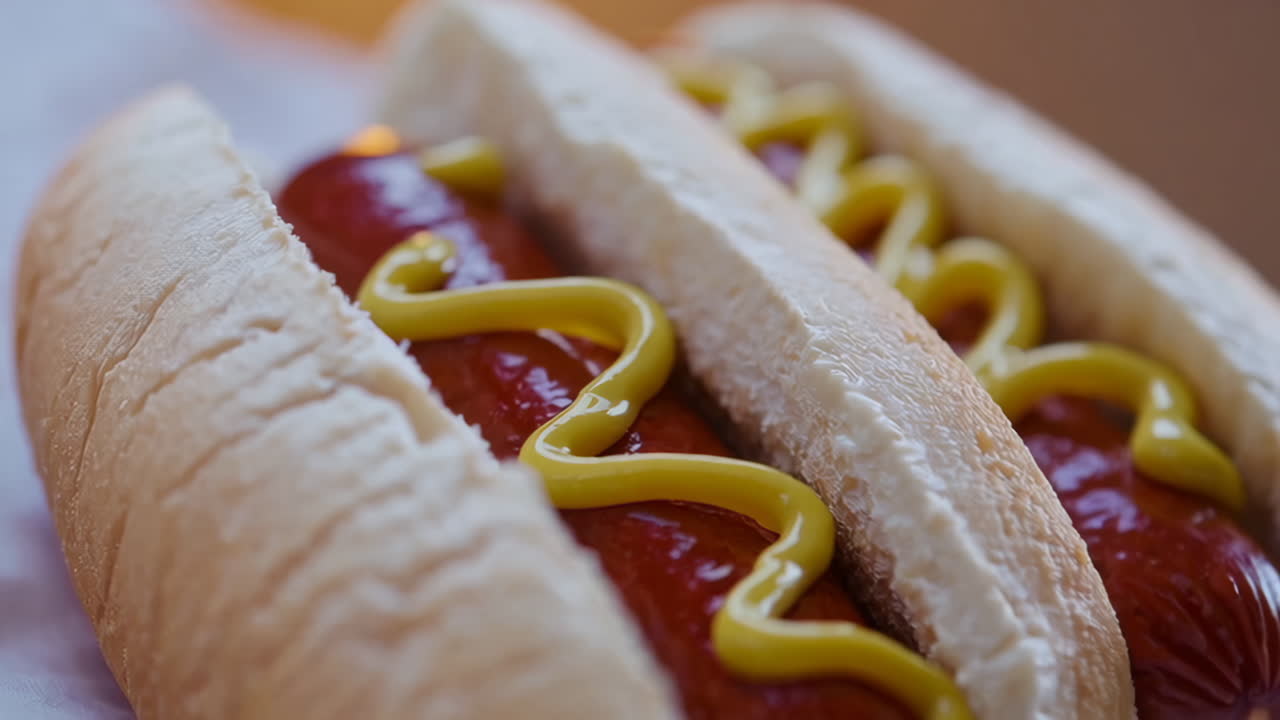 Close-up of a hot dog sandwich