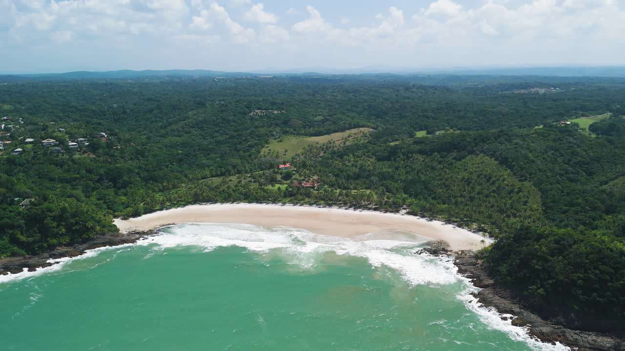 Aerial View of Secluded Tropical Beach with Turquoise Water