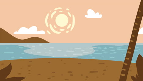 coast beach natural seascape animation