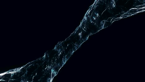 flow liquid like water spins into a whirlpool or a tornado. the flow of liquid rotates and forms a vortex. water swirl flowing on dark background. water circle liquid looping on black background
