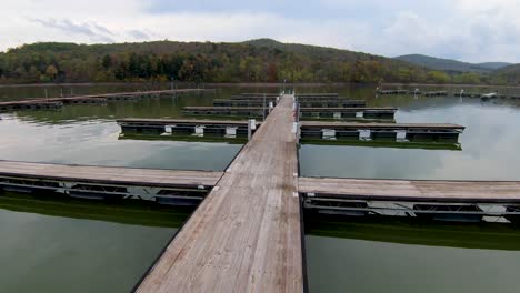 Dock-Aerial-in-Autumn-Mountains