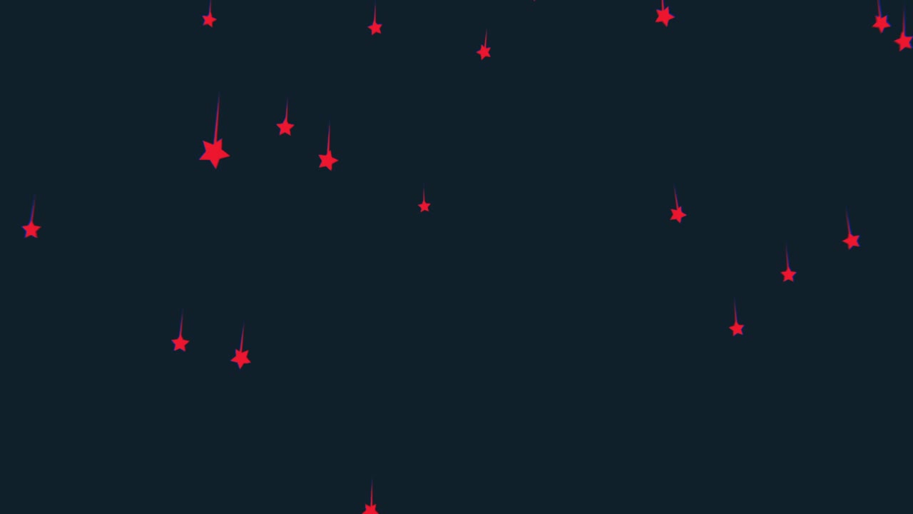 Falling Red Stars on Dark Background