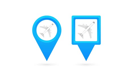 airport pin for concept design. pin point icon. map symbol. location, pointer icon symbol design . motion graphics.