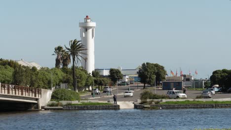 milnerton lighthouse on woodbridge island in cape town south africa