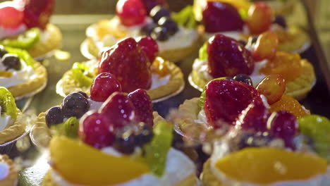 a macro view of colorful fruit pie