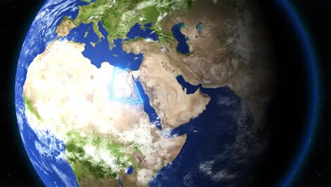 satellite view of egypt on earth. - graphics