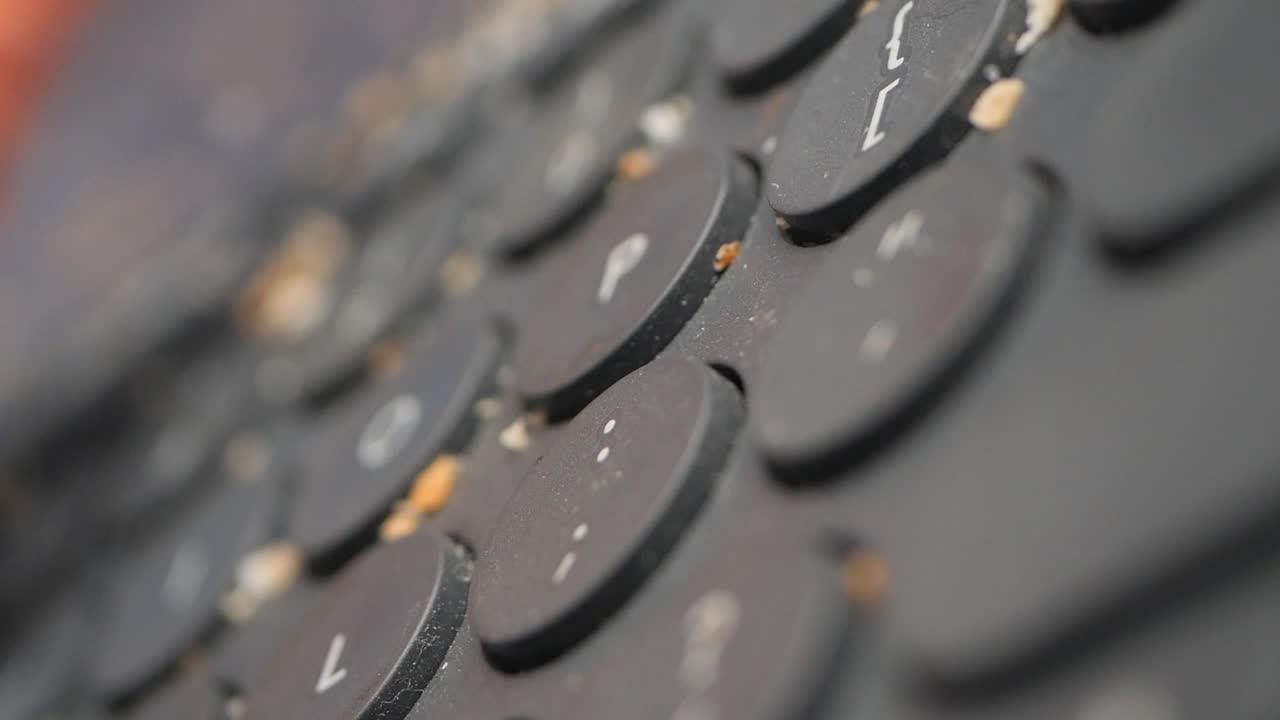 Dirty Laptop Keyboard Close-up
