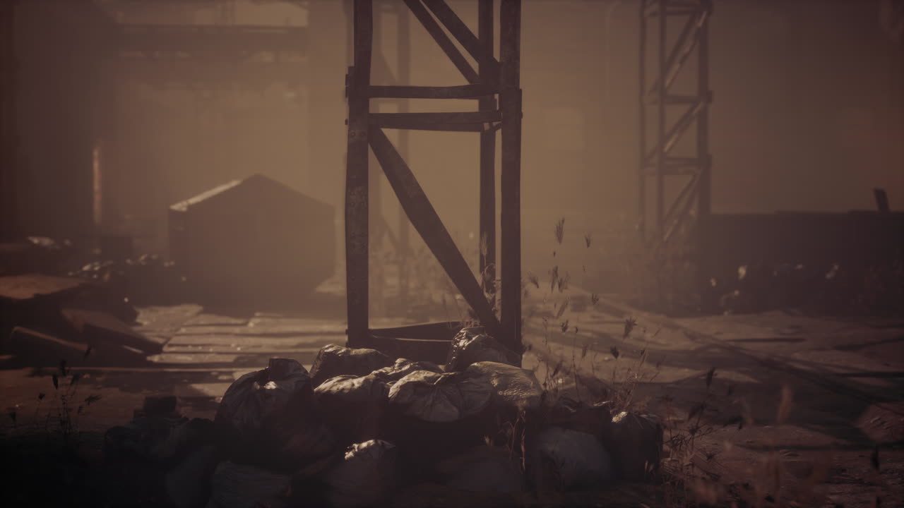 vieja fábrica de ladrillos por la noche