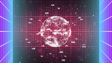 animación de la red de conexiones y procesamiento de datos en todo el mundo
