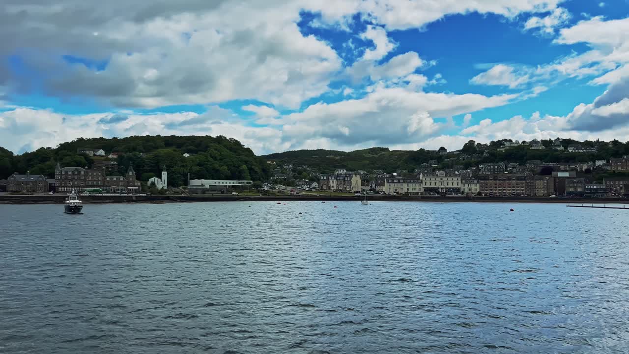 Boats, Yachts And Ship In Scotland Ocean Bay - Panning Shot