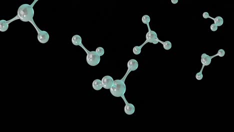 animation of 3d micro of molecules on black background