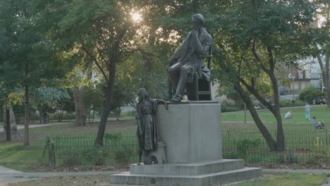 statue of charles dickens and little nell, clark park, philadelphia, pa