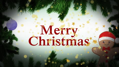 animación de saludos de navidad texto y decoración.