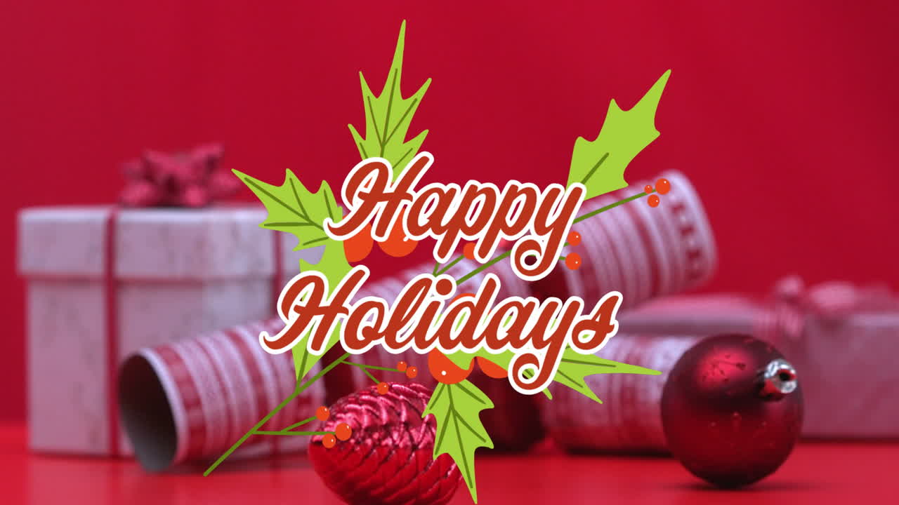 esta es una ilustración vectorial de decoraciones navideñas girando junto a galletas y regalos.