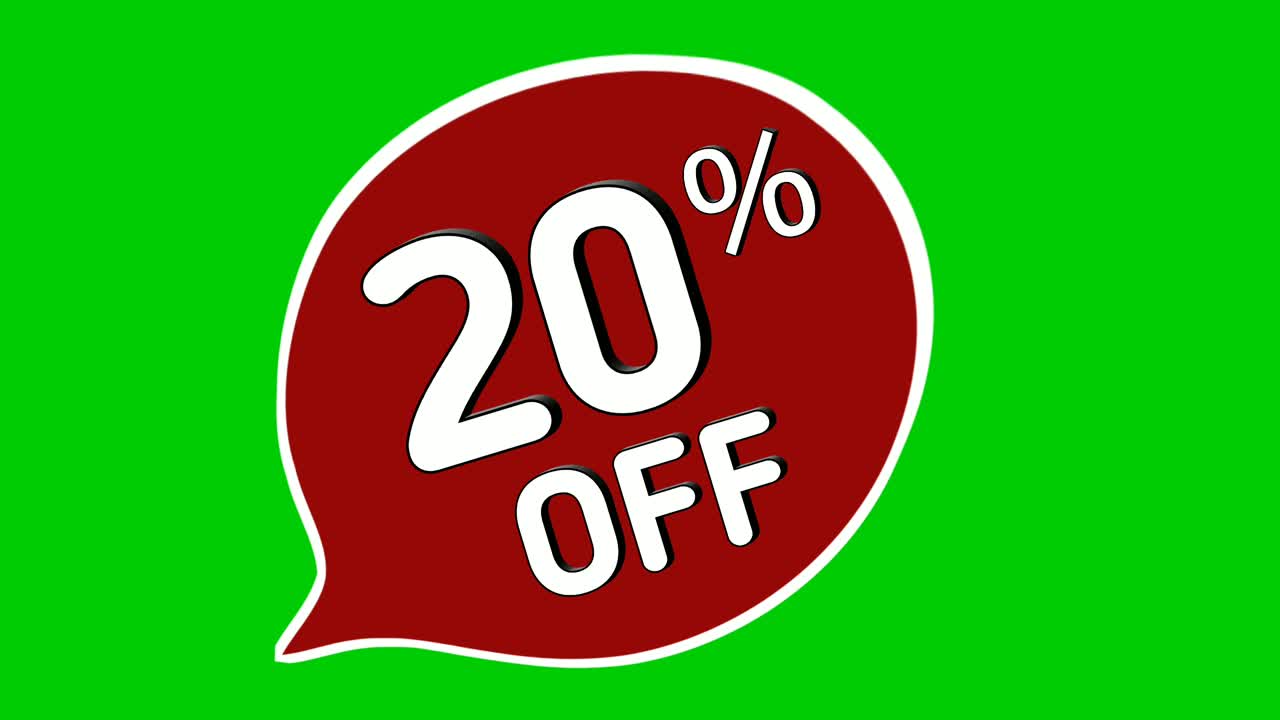Motion graphics: adesivi con sconto del 20%