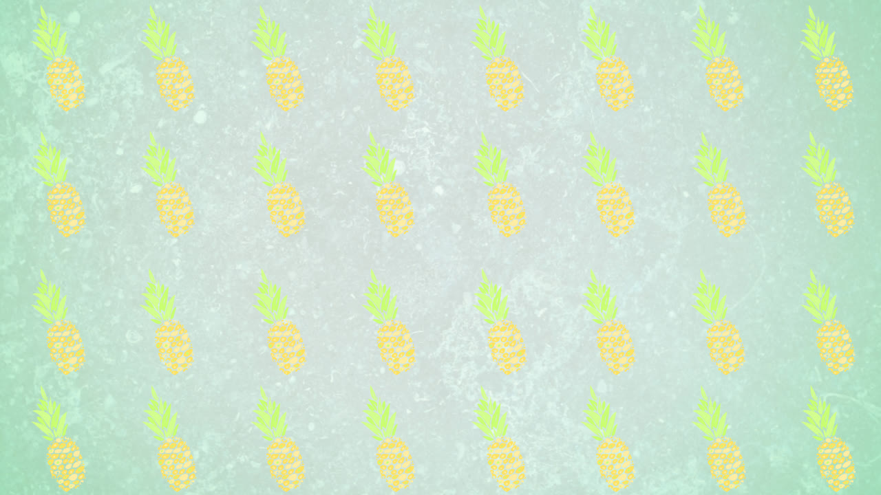 초록색 배경에 움직이는 파인애플의 애니메이션