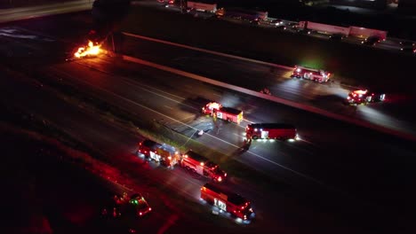 horrifying tanker collision sparks massive fuel fire, emergency crews respond, night shot