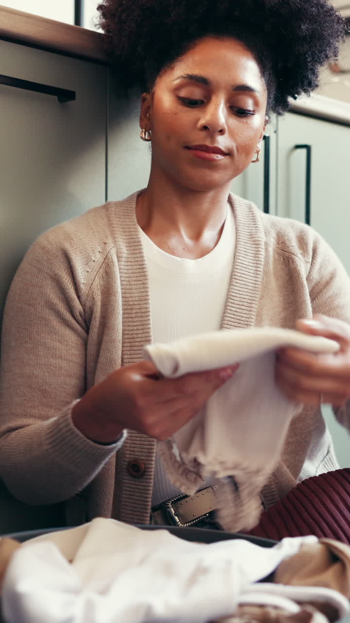 A woman doing housework