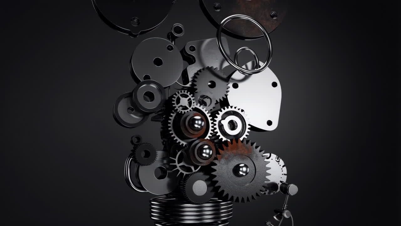 Abstract Mechanical Gears and Interlocking Components