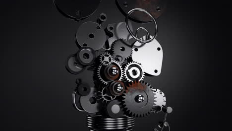 abstract mechanical gears and interlocking components
